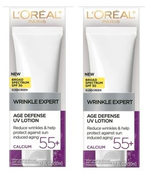 BUNDLE OF 2 L'Oréal Age Defense UV Lotion SPF 30